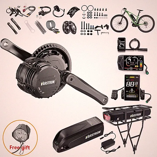 48V1000W Tongsheng Mid Drive Motor TSDZ16 Torque Sensor EBike Conversion Kits US