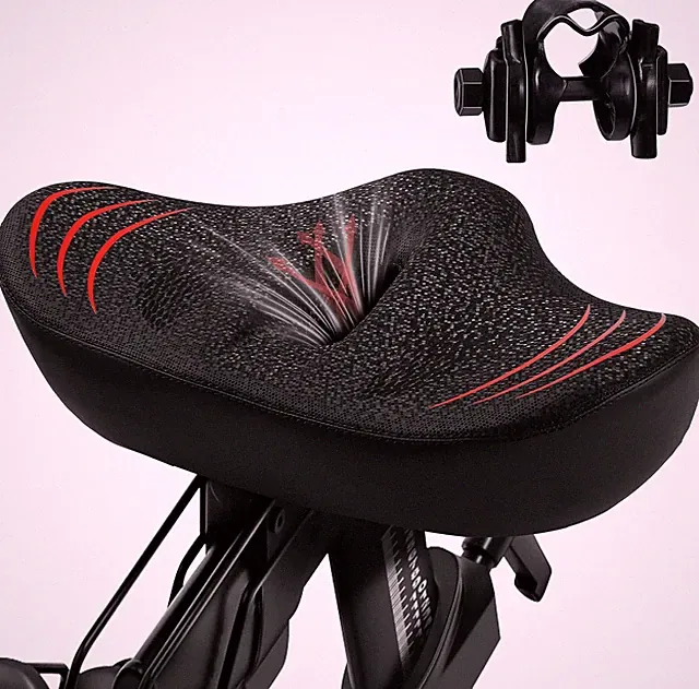 Upgrade Oversize Bike Seat for Men Women, Extra Wide Noseless Bicycle Seat Cushi